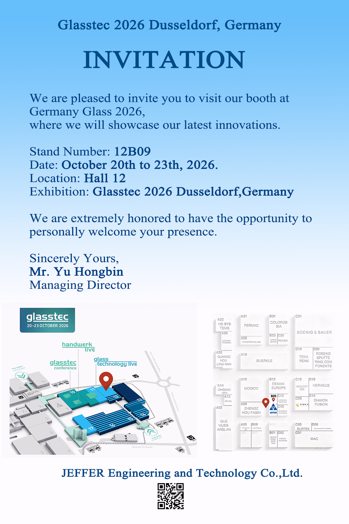 آخرین وبلاگ های شرکت در مورد JEFFER Engineering در Glasstec 2026 به نمایش گذاشته می شود